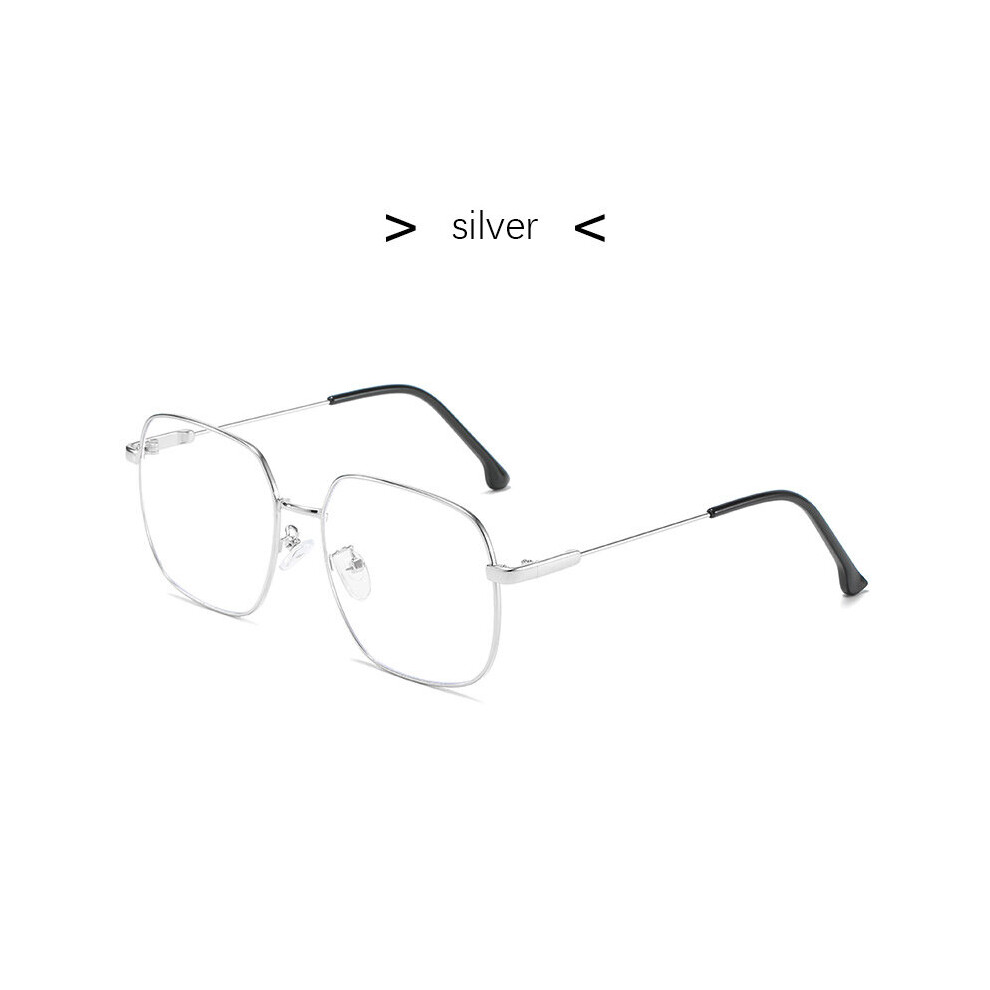 Photochromic Light Blocking Glasses Men Computer Glasses Transparent Sqaure Metal Eyeglasses Frame Female Optical Eyewear