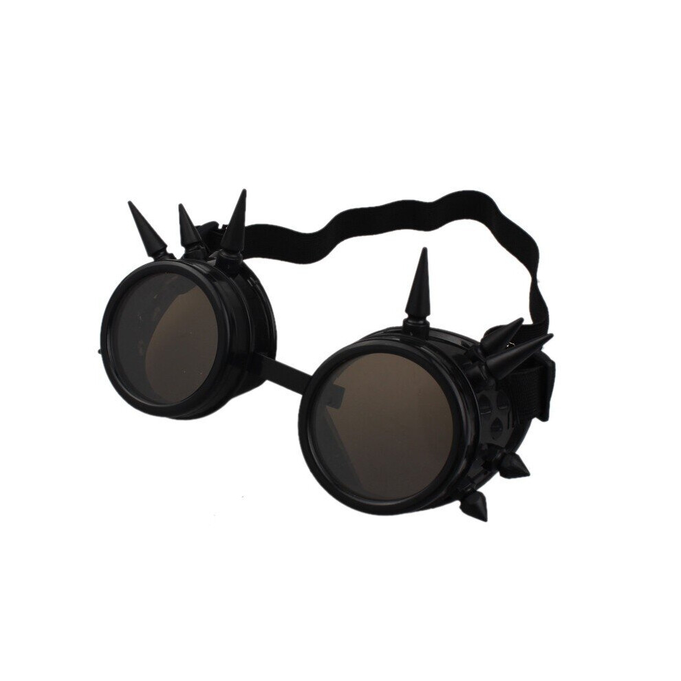 Men Women Welding Goggles Gothic Steampunk Cosplay Antique Spikes Vintage Glasses Eyewear Goggles Punk Rivet #7 885659065460