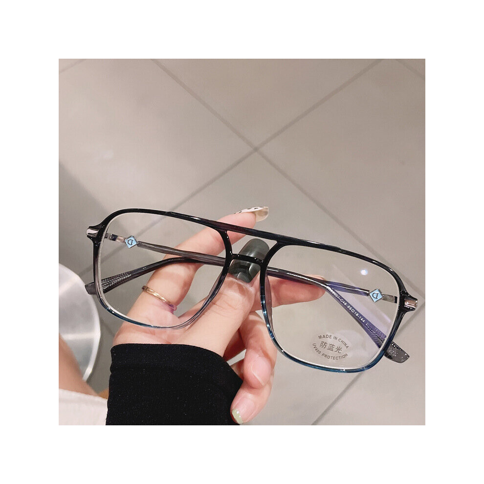Summer Myopia Light Blocking Glasses For Women Men Oversized Square Transparent Computer Glasses Frame TR90