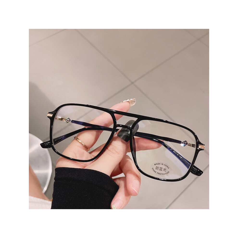 Summer Myopia Light Blocking Glasses For Women Men Oversized Square Transparent Computer Glasses Frame TR90