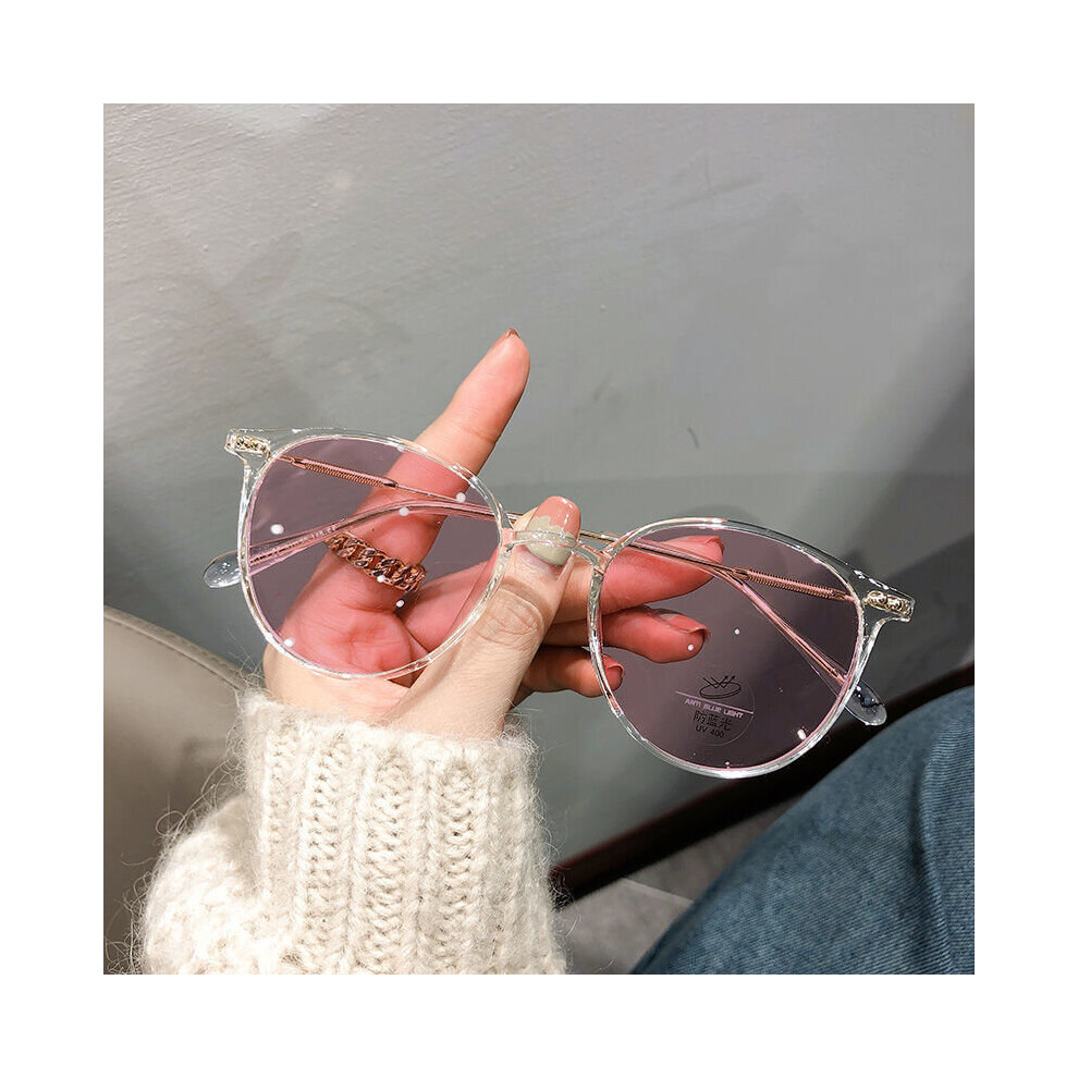 (Red, Auburn) Photochromic Myopia Glasses Women's Anti Light Clear Glasses Frame Computer Glasses -0.5-1.0-1.5-2.0-2.5-3.0 To -6.0