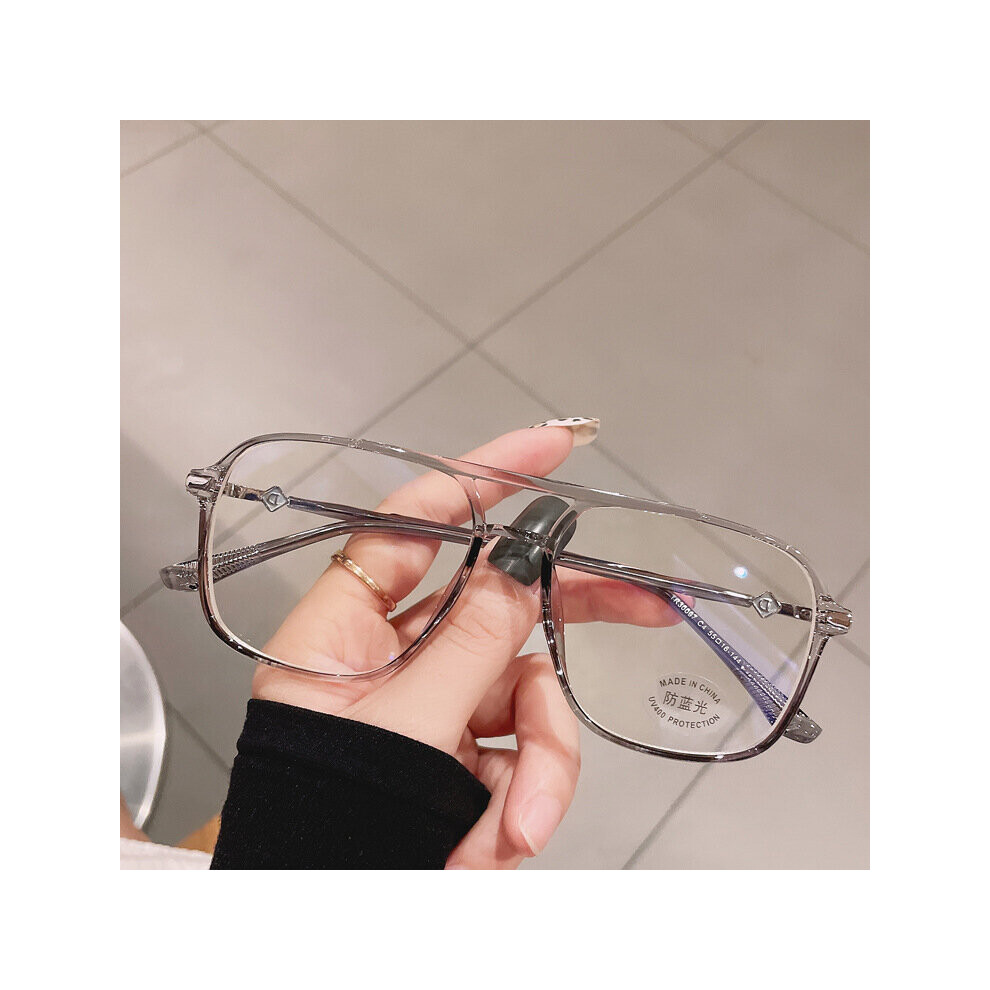 Summer Myopia Light Blocking Glasses For Women Men Oversized Square Transparent Computer Glasses Frame TR90