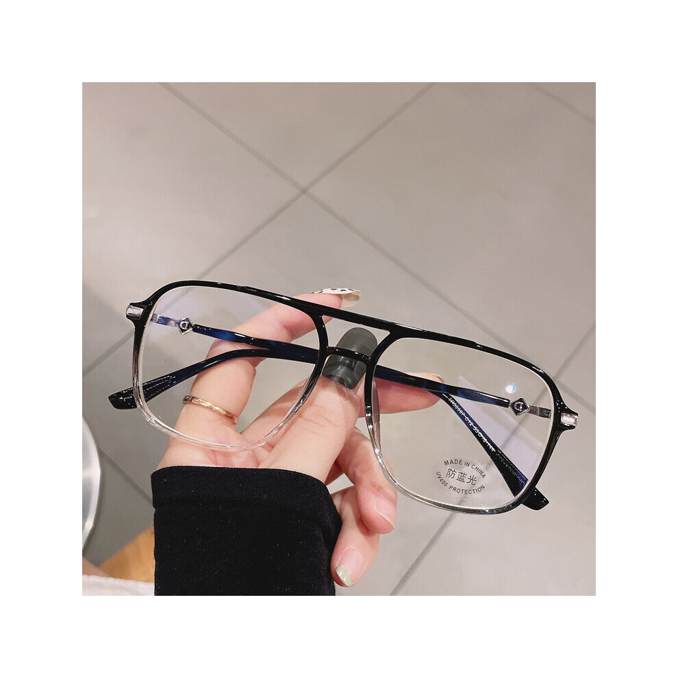 Summer Myopia Light Blocking Glasses For Women Men Oversized Square Transparent Computer Glasses Frame TR90