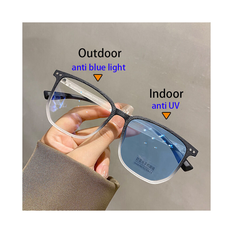 Women Myopia Glasses Light Blocking Photochromic Glasses Ladies Square Frame UV400 Prescription Eyewear 0 To -6.0-image-OPC-PBR8SH9-NEW