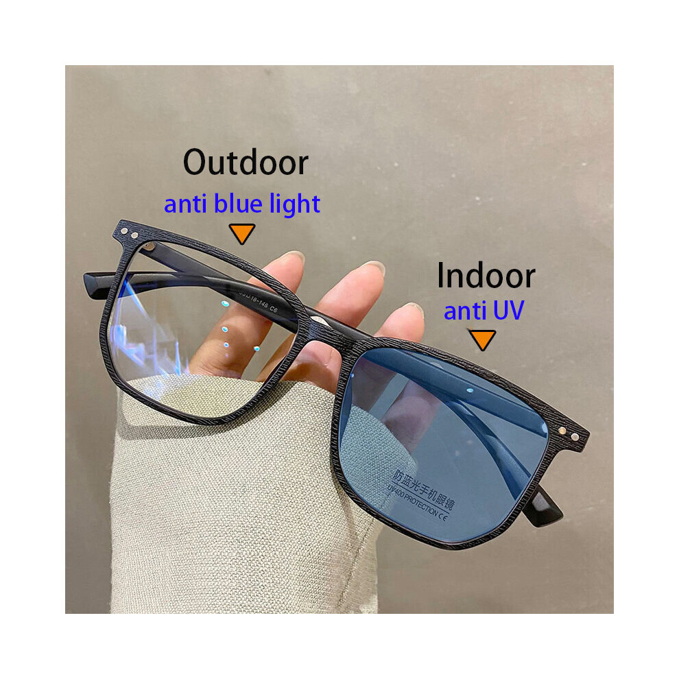 Women Myopia Glasses Light Blocking Photochromic Glasses Ladies Square Frame UV400 Prescription Eyewear 0 To -6.0