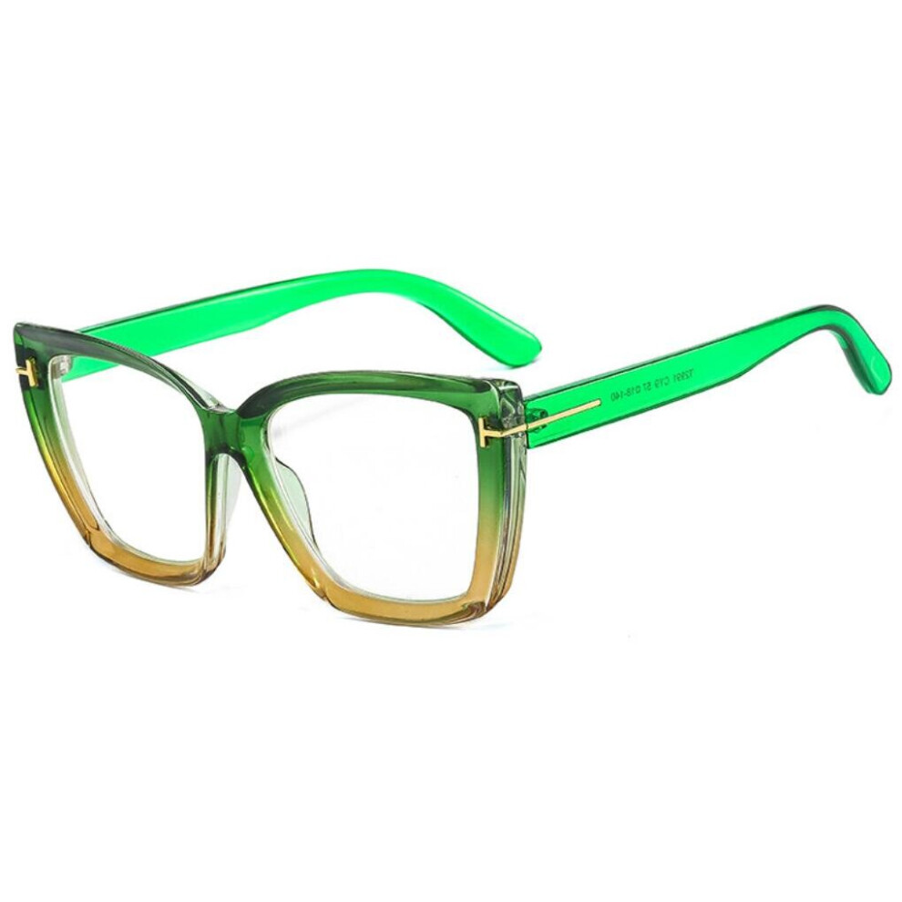 Multicoloured Prescription Reading Women's Glasses Gradient Oversized Eyeglasses Light Glasses Clear Decorative Eyewear