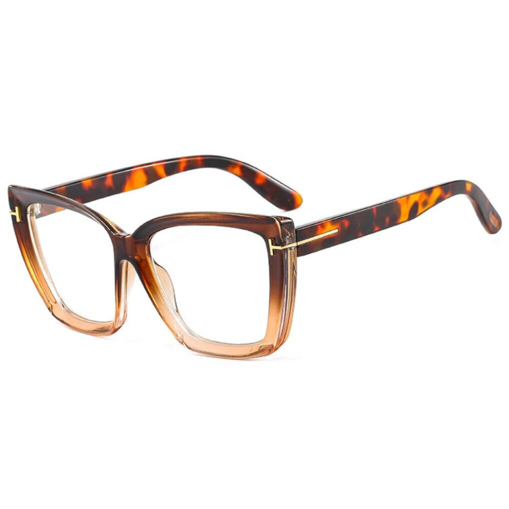 Multicoloured Prescription Reading Women's Glasses Gradient Oversized Eyeglasses Light Glasses Clear Decorative Eyewear