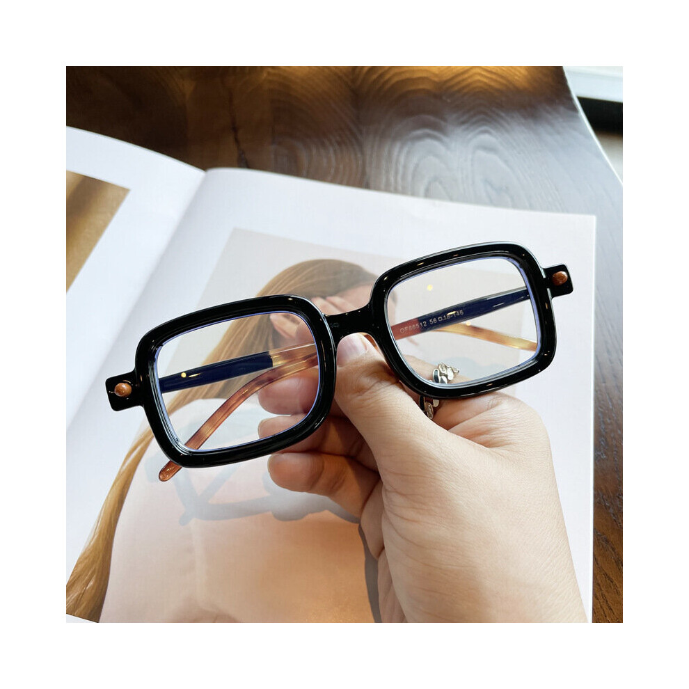 Multicoloured Men Thick Frame Square Clear Len Glasses Featured Points Spectacles Vintage Glasses Women Optical Eyeglasses