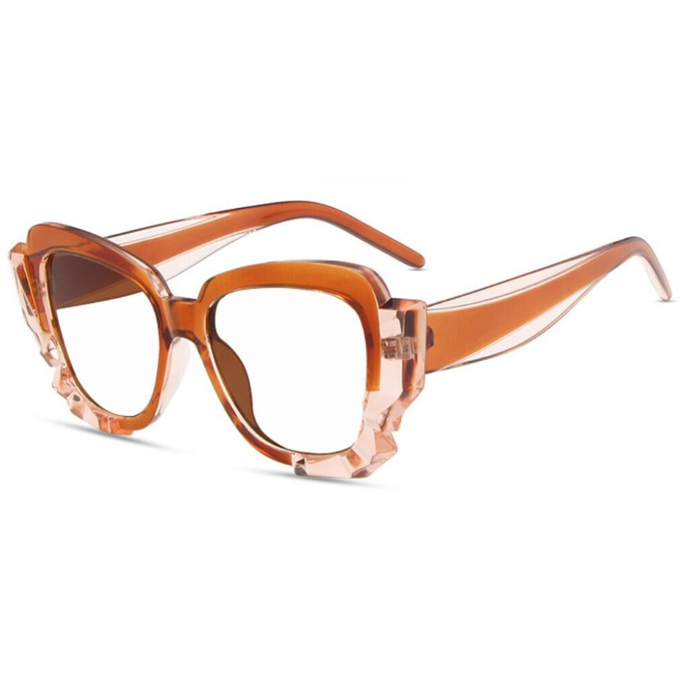 Cat Eye Reading Glasses Women Oversized Transparent Computer Prescription Glasses Plus +1.75 +2.0