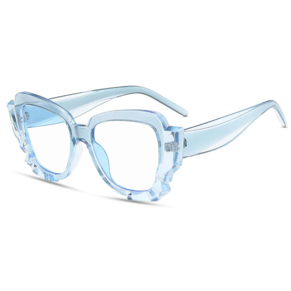Cat Eye Reading Glasses Women Oversized Transparent Computer Prescription Glasses Plus +1.75 +2.0