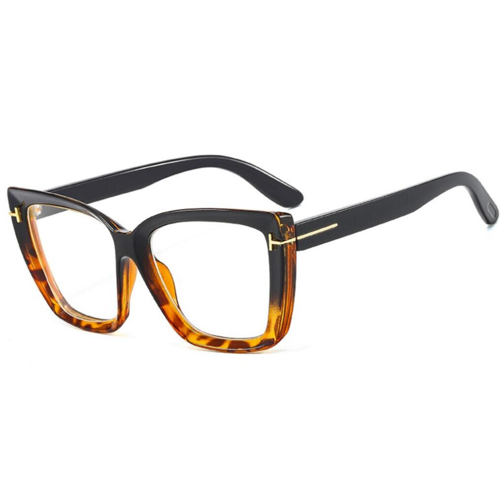Multicoloured Prescription Reading Women's Glasses Gradient Oversized Eyeglasses Light Glasses Clear Decorative Eyewear