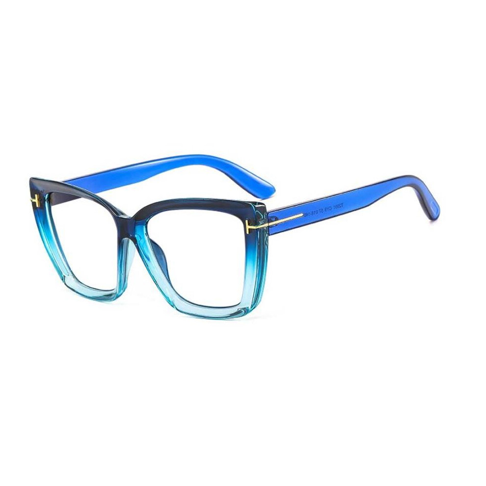 Multicoloured Prescription Reading Women's Glasses Gradient Oversized Eyeglasses Light Glasses Clear Decorative Eyewear