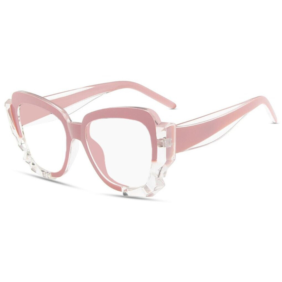 Cat Eye Reading Glasses Women Oversized Transparent Computer Prescription Glasses Plus +1.75 +2.0