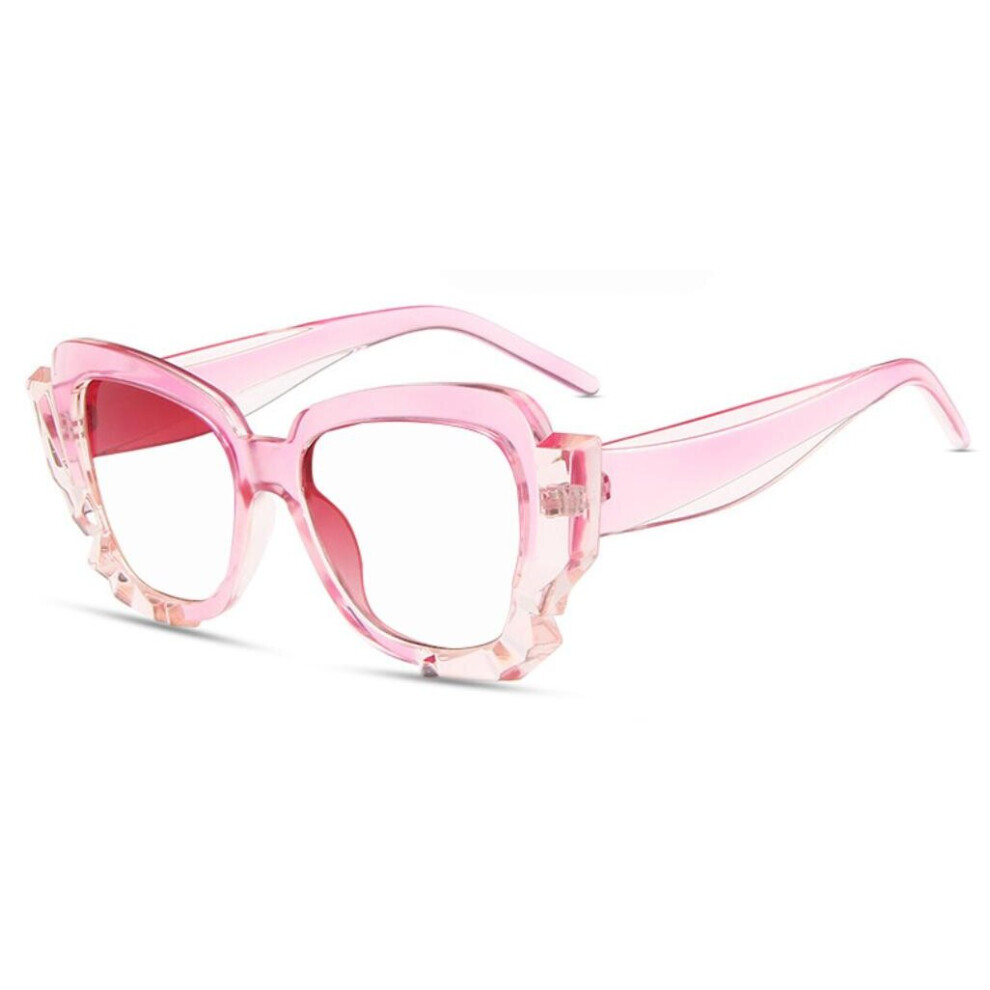 Cat Eye Reading Glasses Women Oversized Transparent Computer Prescription Glasses Plus +1.75 +2.0