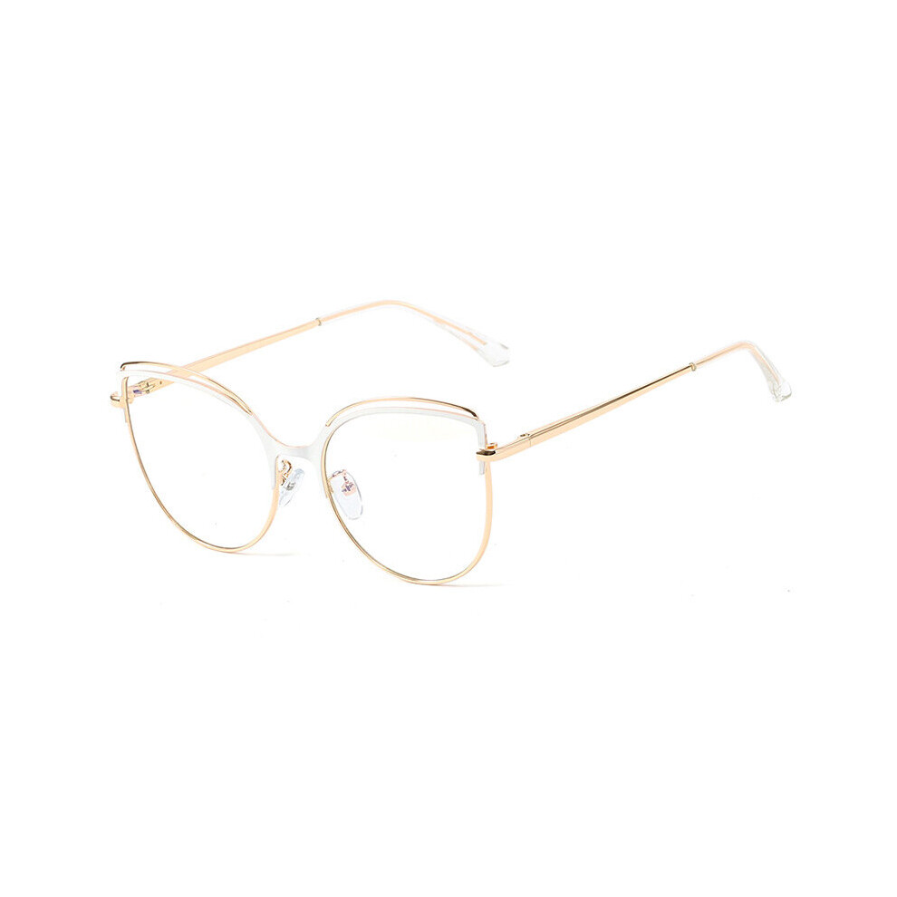 48233 Oversized Cat Eye Anti Light Metal Glasses Frames Women Optical Computer Glasses