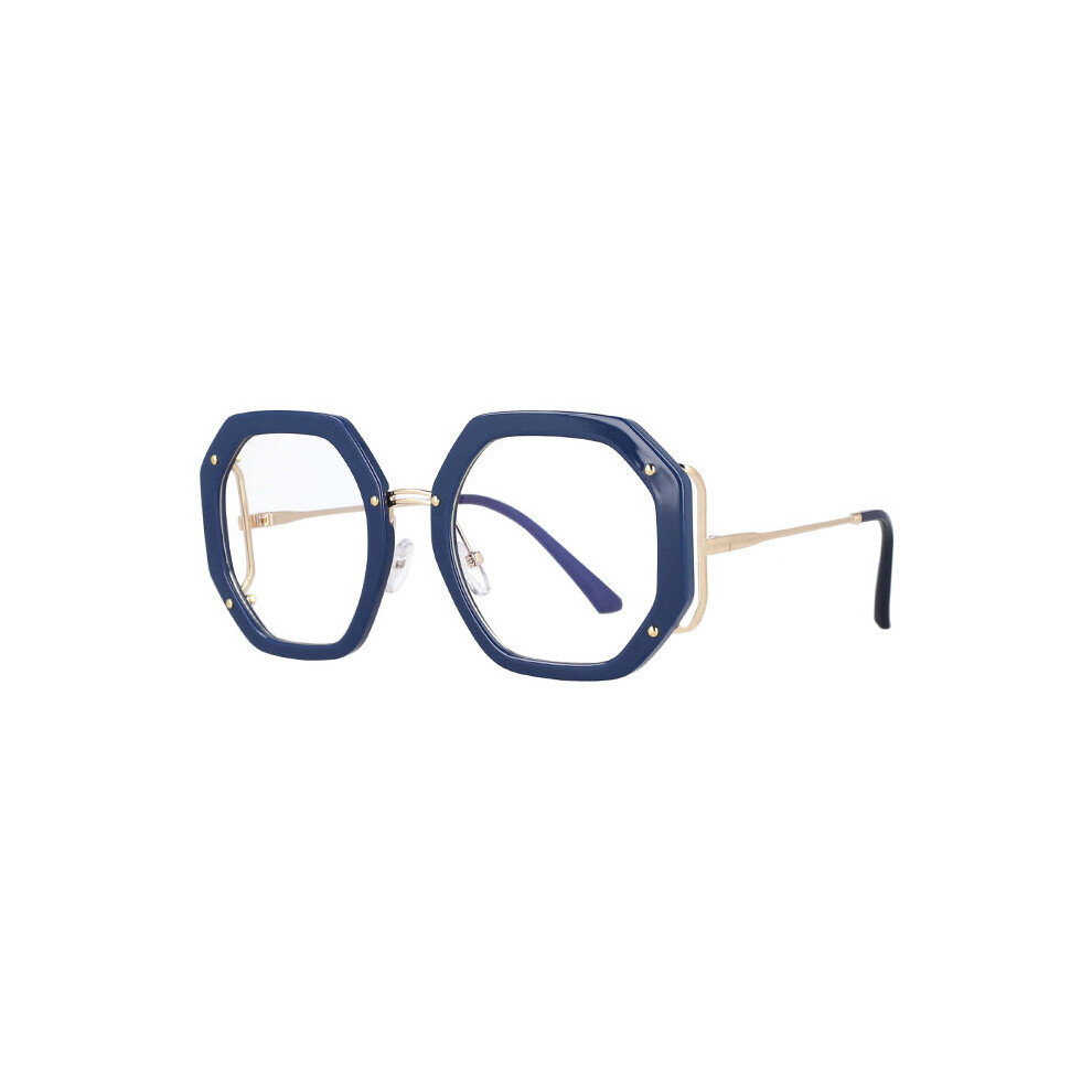48154 Oversized Glasses Frames Polygon Anti Men Women Optical Computer Glasses
