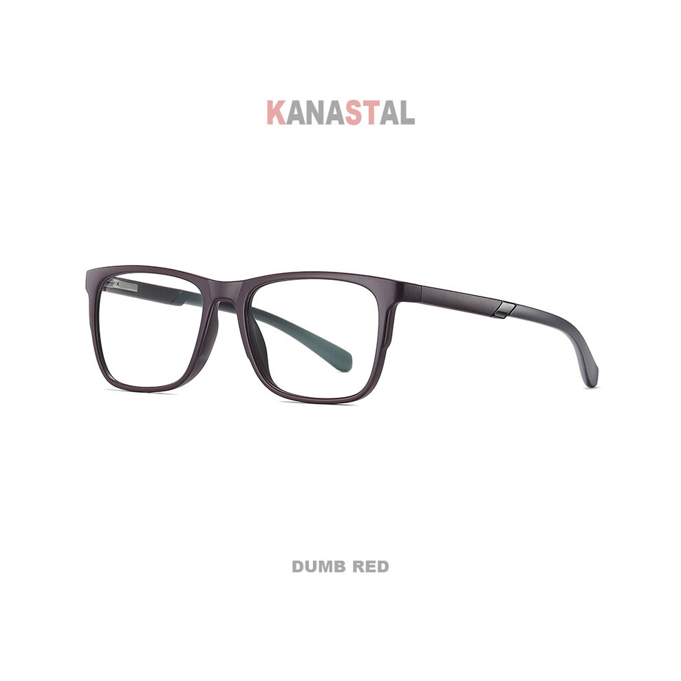 Orange (Clear, ) Men Light Blocking Glasses Women Tr90 Square Frame Eyewear Uv400 Computer Prescription Myopia Hyperopia Reading Glasses