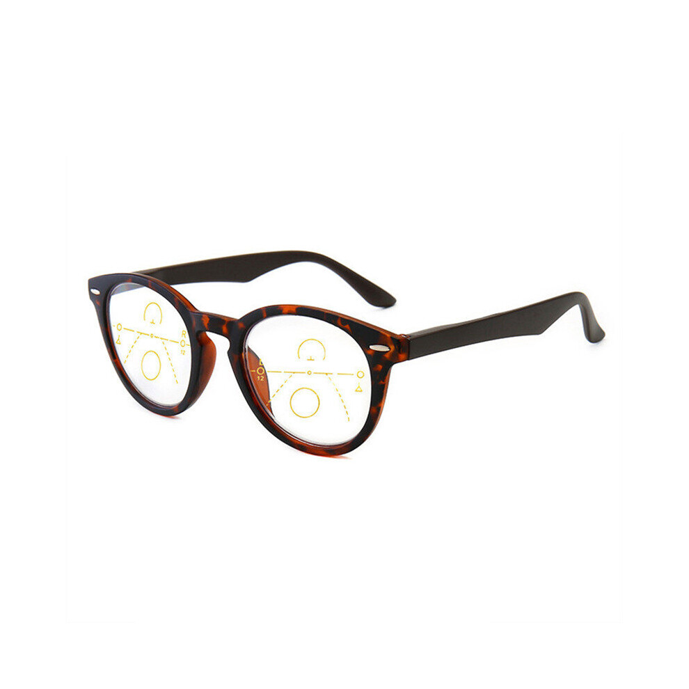 Multicoloured Round Progressive Multifocal Reading Glasses Anti Light Eyeglasses Women Men Near Far Sight Diopter Glasses +1.0 +1.5 3.0