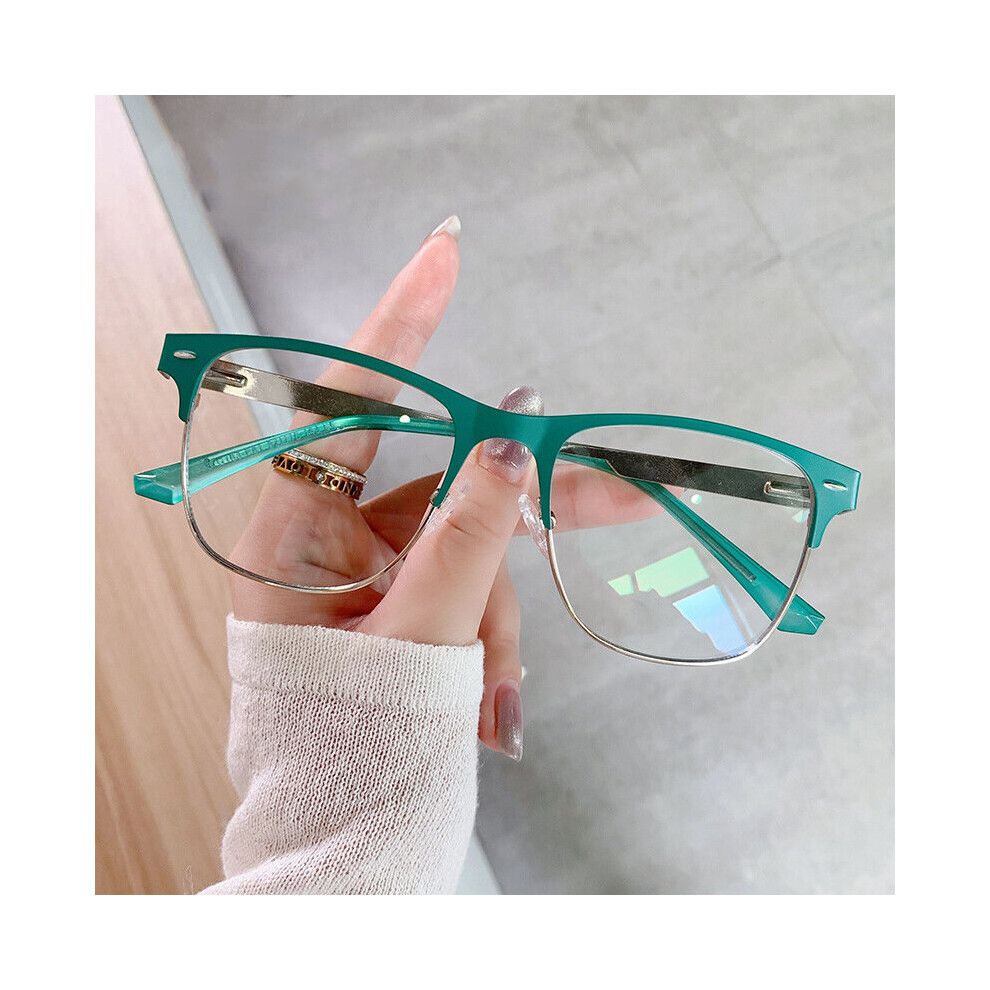 Anti Light Optical Myopia Glasses Women Men Metal Large Eyeglasses Oversized Green Glasses Oculos