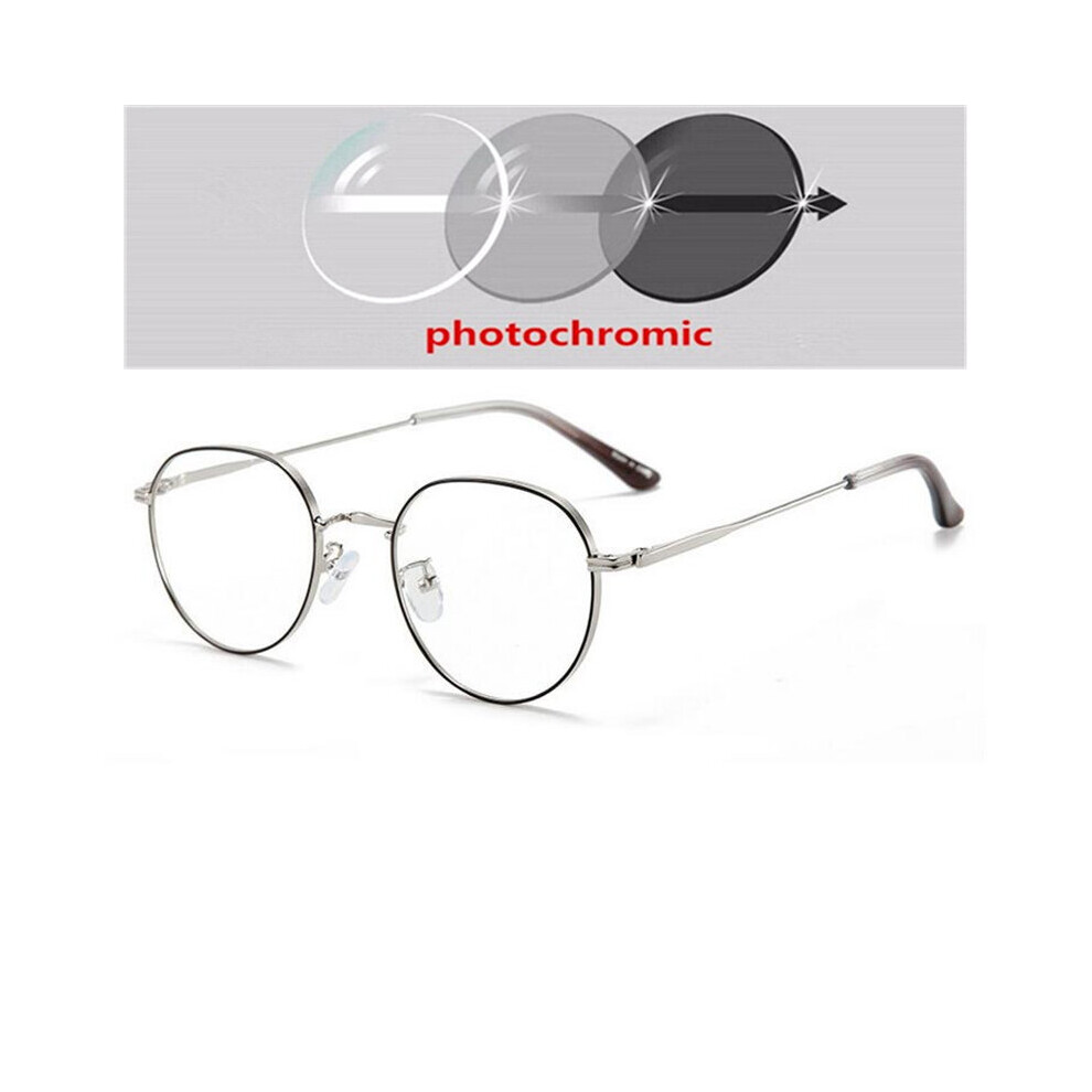 Multicoloured Light Blocking Oval Nearsighted Glasses Women Metal Polygon Short-Sight Eyewear Prescription Spectacles 0 -0.5 -0.75 To -4