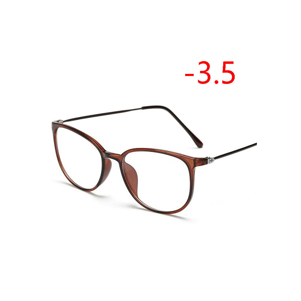 Ultralight TR90 Finished Myopia Glasses Women Men Retro Oval Student Short-sighted Eyewear Diopter -0.5 -1.0 -1.5 -2.0 To -6.0