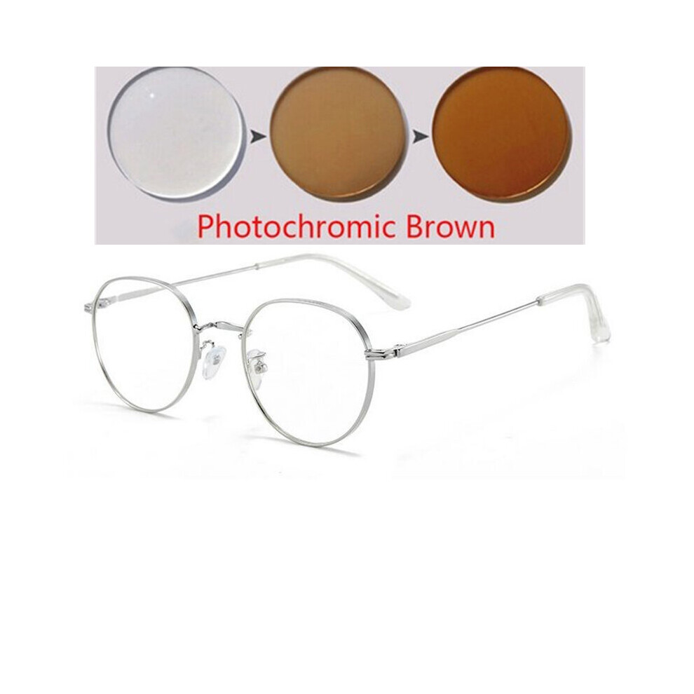 Multicoloured Light Blocking Oval Nearsighted Glasses Women Metal Polygon Short-Sight Eyewear Prescription Spectacles 0 -0.5 -0.75 To -4