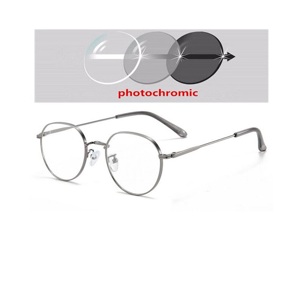 Multicoloured Light Blocking Oval Nearsighted Glasses Women Metal Polygon Short-Sight Eyewear Prescription Spectacles 0 -0.5 -0.75 To -4
