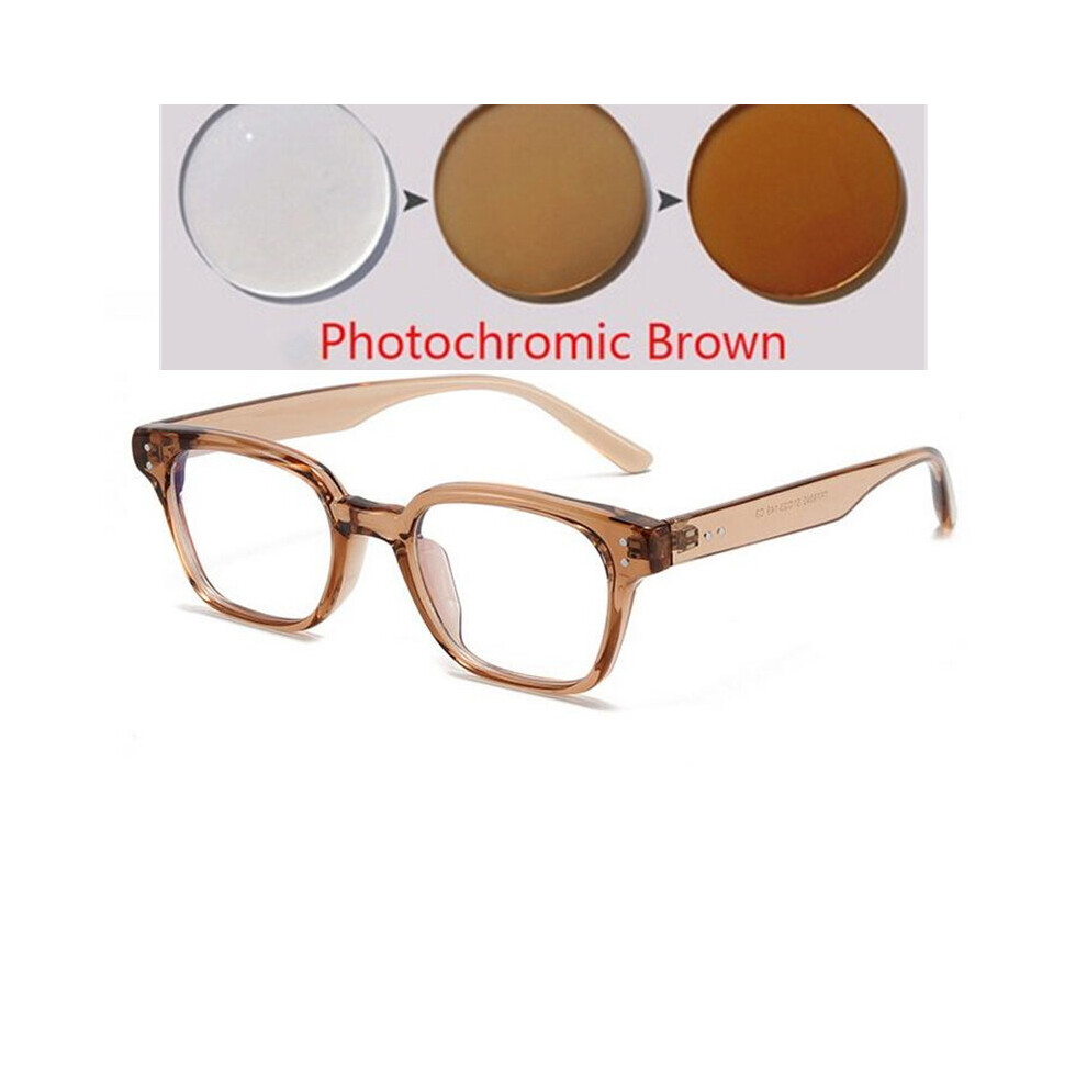 Light Blocking Square Prescription Spectacles With Power TR90 Optical Nearsighted Glasses Diopter 0 -0.5 -0.75 -1.0 To -6.0