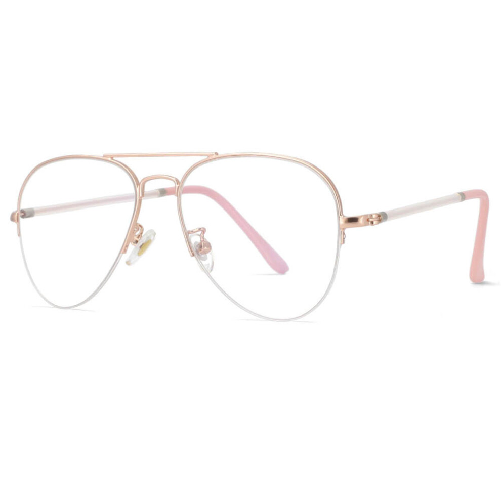 53667 Pilot Half Frame Optical Glasses Frames Men Women Computer Eyeglasses