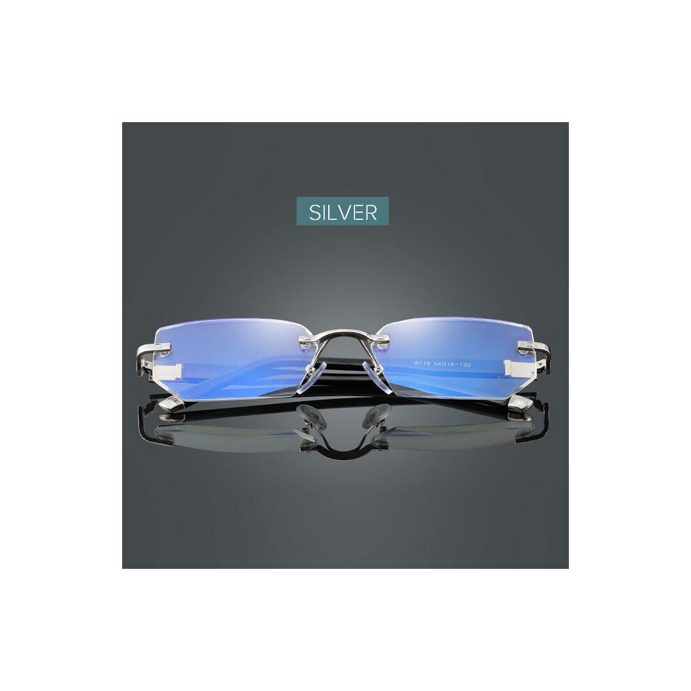 Good Sight Anti Ray Reading Glasses Dimond Cutting Rimless Eyewear Men Anti Fatigue Hyperopia Presbyopic Glasses +1.5