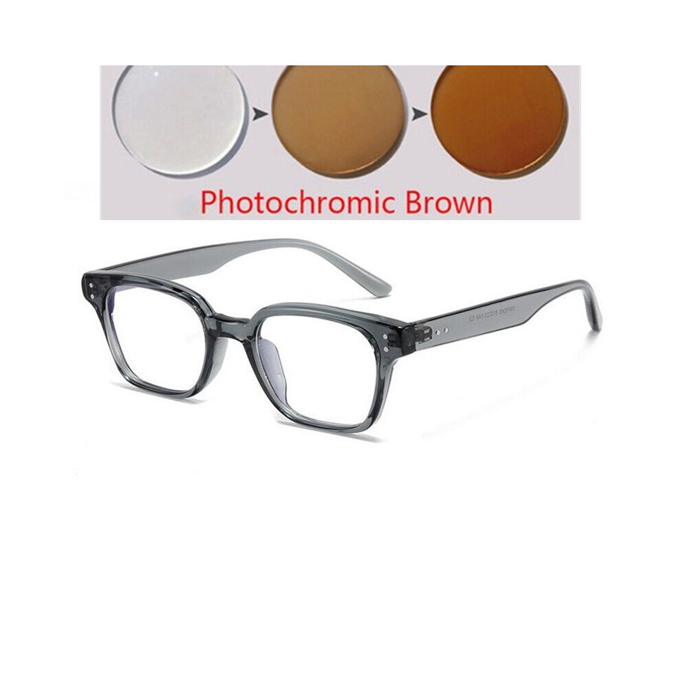 Light Blocking Square Prescription Spectacles With Power TR90 Optical Nearsighted Glasses Diopter 0 -0.5 -0.75 -1.0 To -6.0