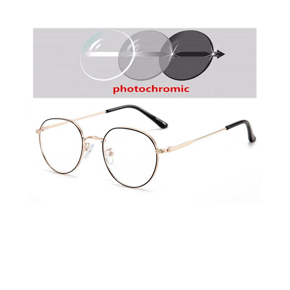 Multicoloured Light Blocking Oval Nearsighted Glasses Women Metal Polygon Short-Sight Eyewear Prescription Spectacles 0 -0.5 -0.75 To -4