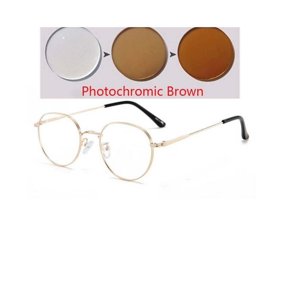 Multicoloured Light Blocking Oval Nearsighted Glasses Women Metal Polygon Short-Sight Eyewear Prescription Spectacles 0 -0.5 -0.75 To -4