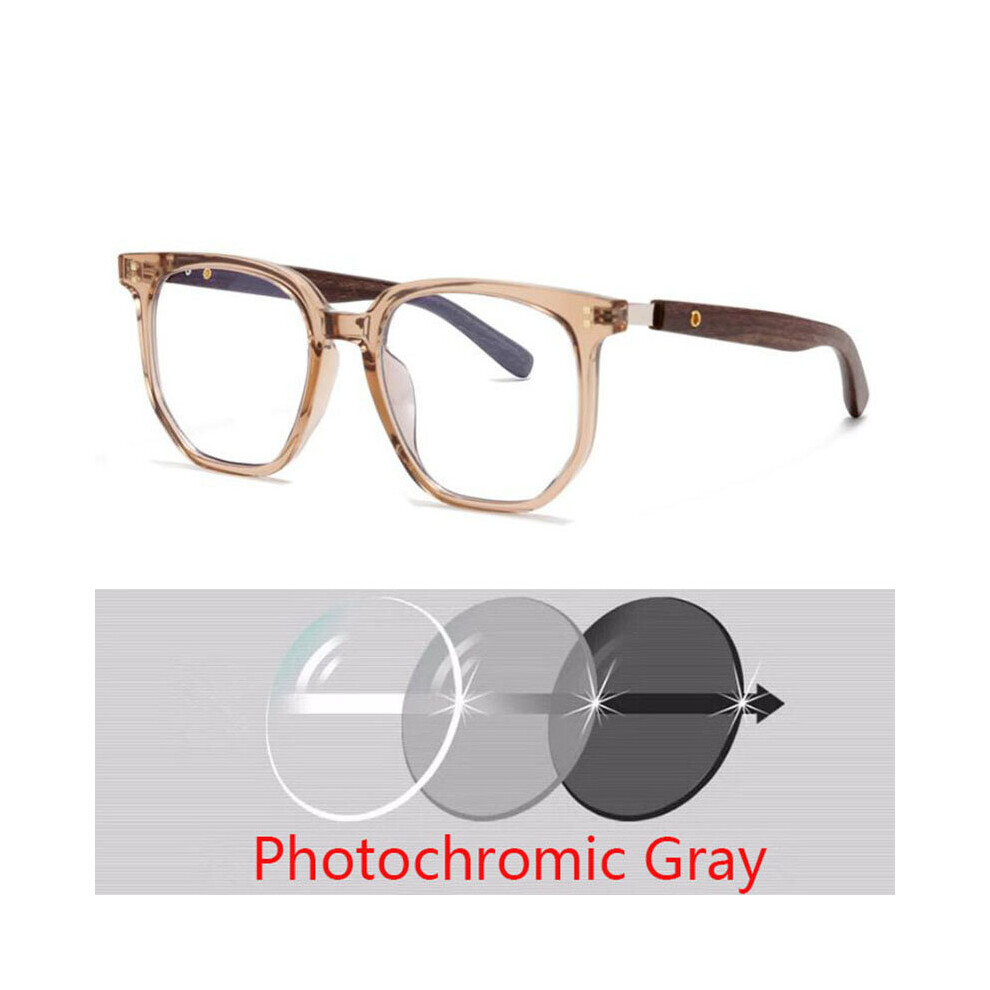 Multicoloured Wood Grain Myopia Glasses For Men And Women Spectacles Anti Light Near Sight Eyewear Diopter -0.5 -0.75 To -6.0