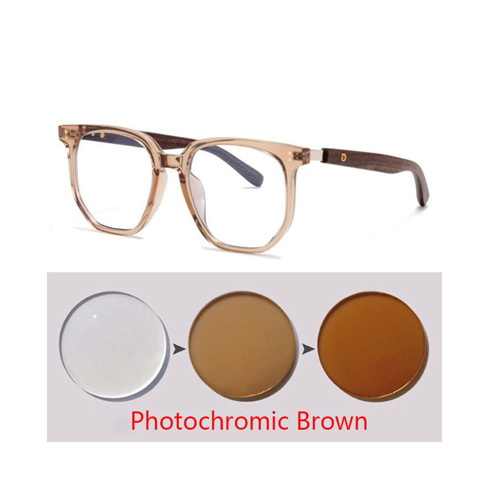Multicoloured Wood Grain Myopia Glasses For Men And Women Spectacles Anti Light Near Sight Eyewear Diopter -0.5 -0.75 To -6.0