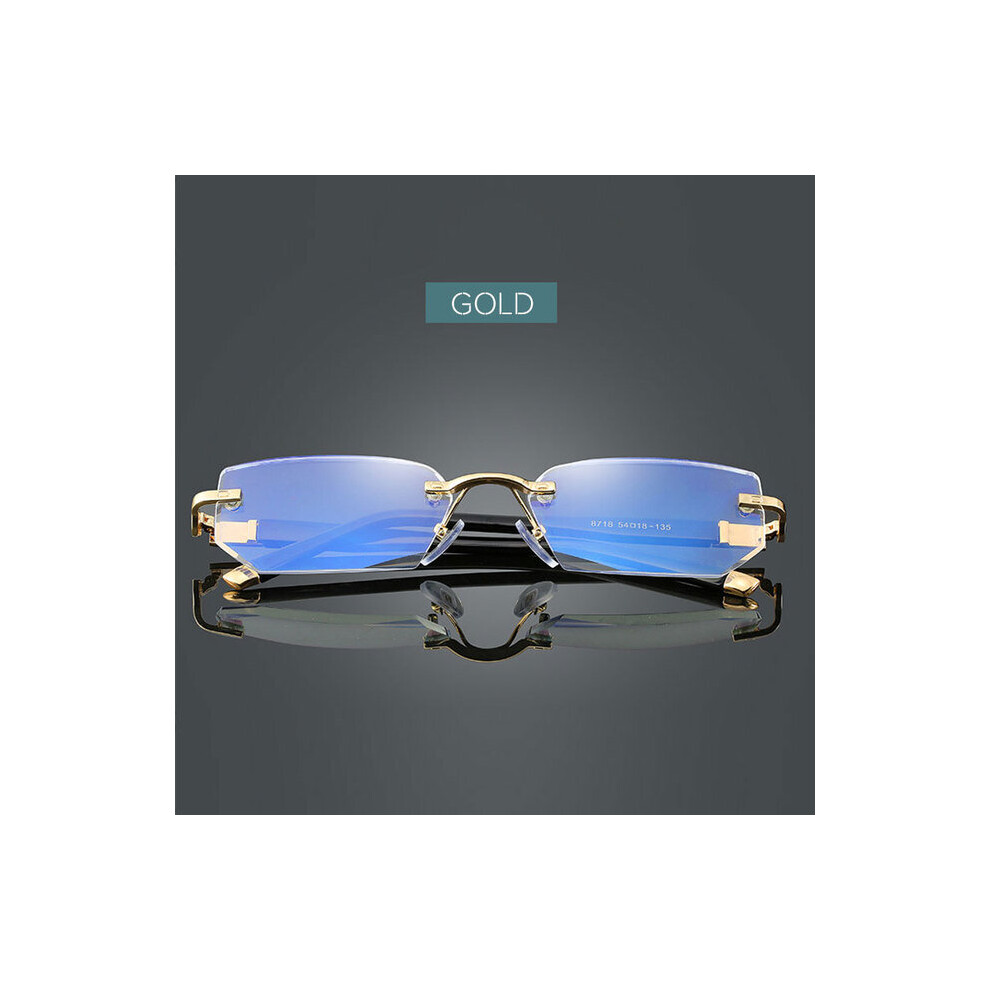 Good Sight Anti Ray Reading Glasses Dimond Cutting Rimless Eyewear Men Anti Fatigue Hyperopia Presbyopic Glasses +1.5