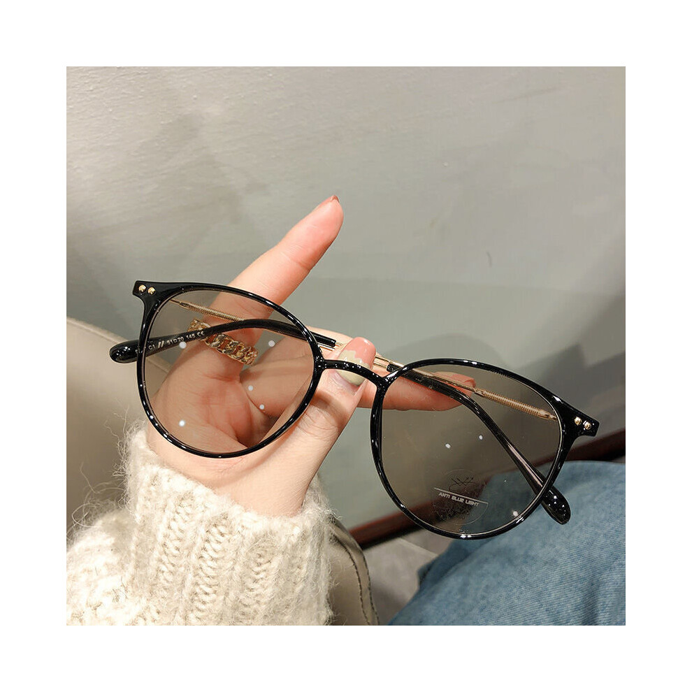 (Clear, Auburn) Photochromic Myopia Glasses Women's Anti light Style Glasses Frame Computer Glasses -1.0-1.5-2.0-2.5-3.0 To -6.0