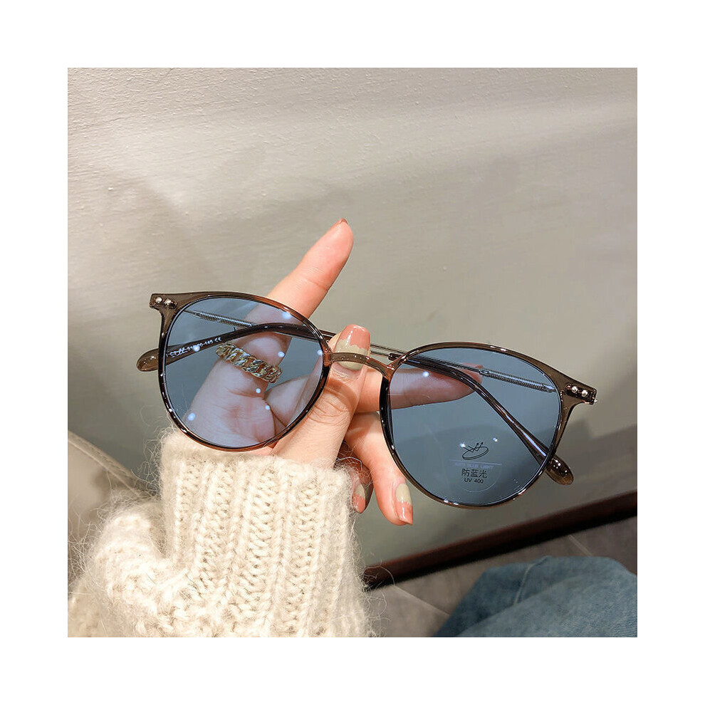 (White, Auburn) Photochromic Myopia Glasses Women's Anti light Style Glasses Frame Computer Glasses -1.0-1.5-2.0-2.5-3.0 To -6.0