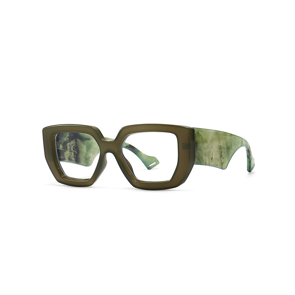 Multicoloured Prescription Reading Glasses Frame Oversized Square Computer Transparent Women Eyeglasses Female Big Frame Optical Eyewear