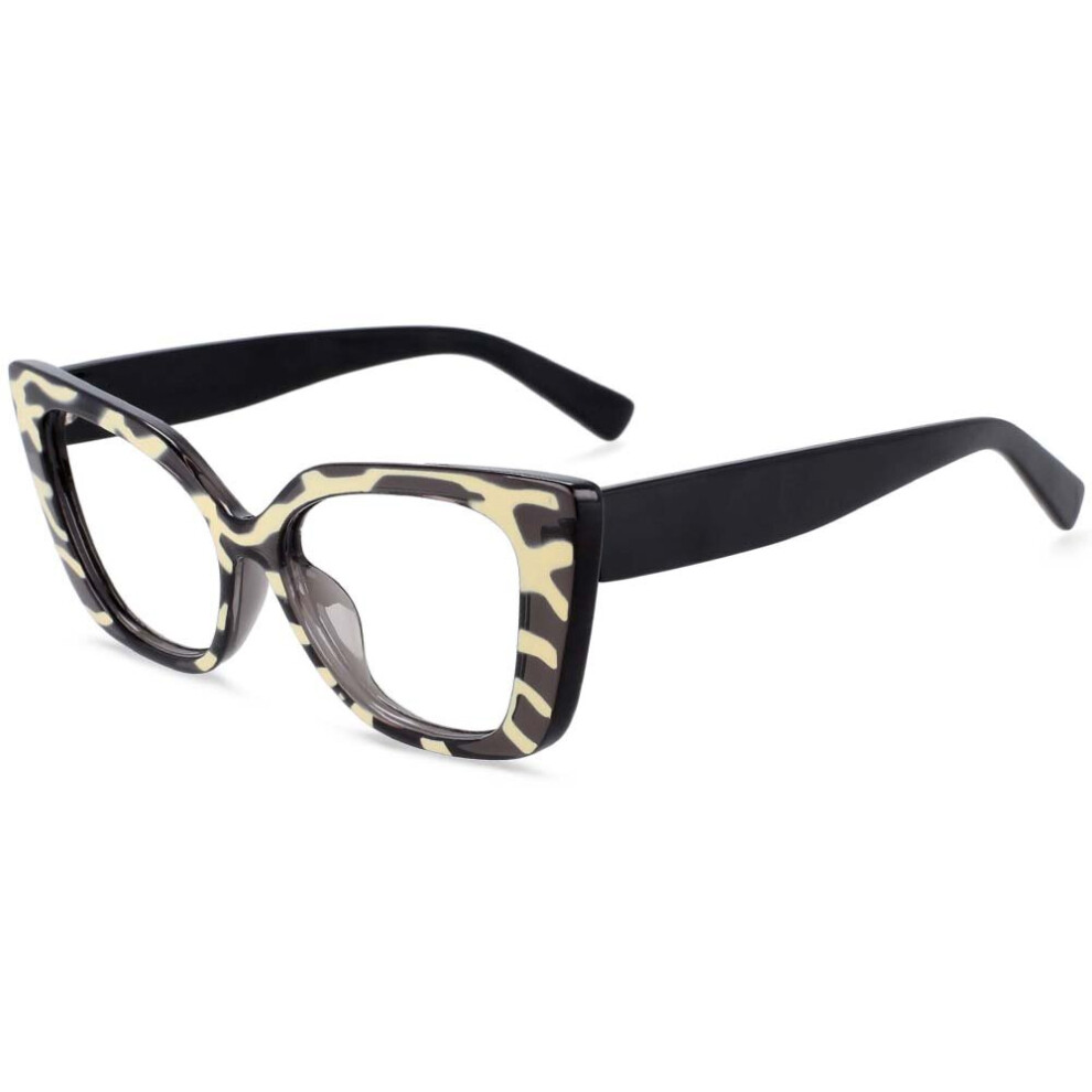 54032 Retro Rectangle Cat Eye Anti Light Glasses Frames Women Computer Eyeglasses
