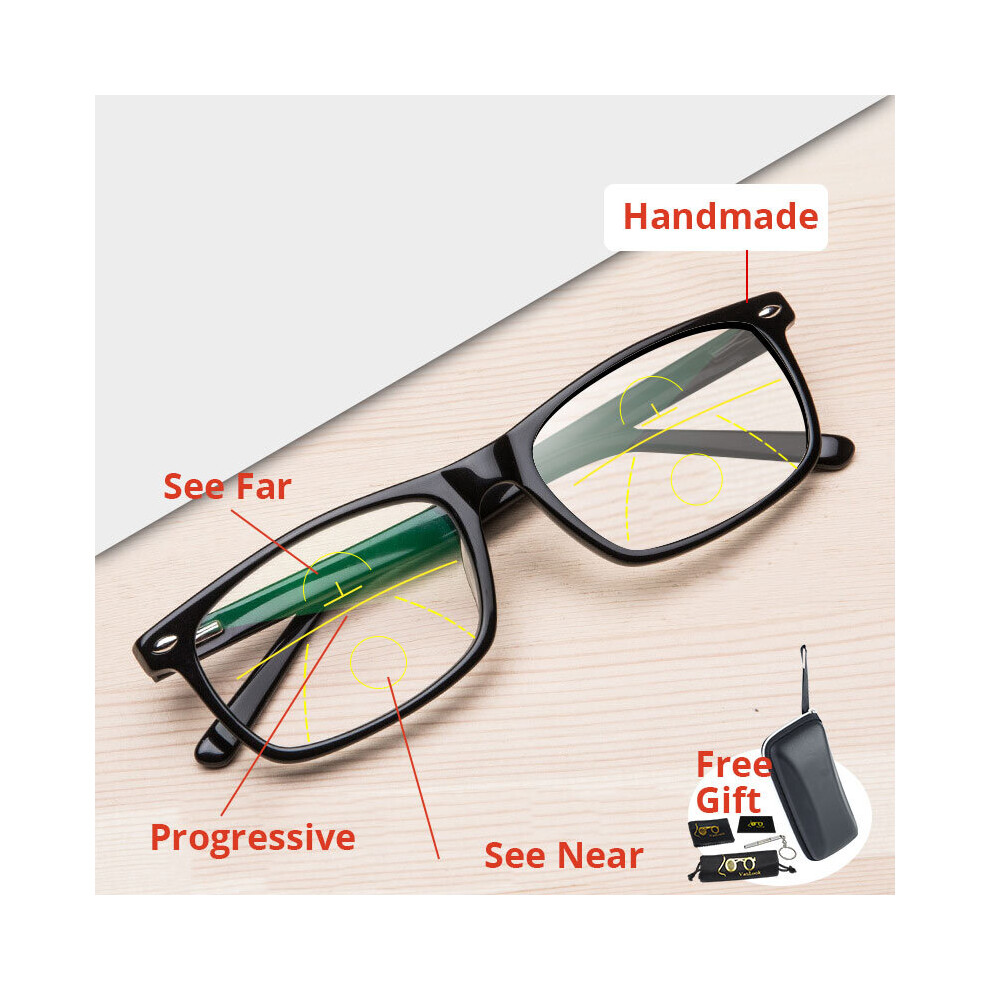 Multicoloured Progressive Multifocal Reading Glasses Anti Light Men's For Women Tr90 Aluminum Magnesium Sport Square Frame Eyewear Uv400