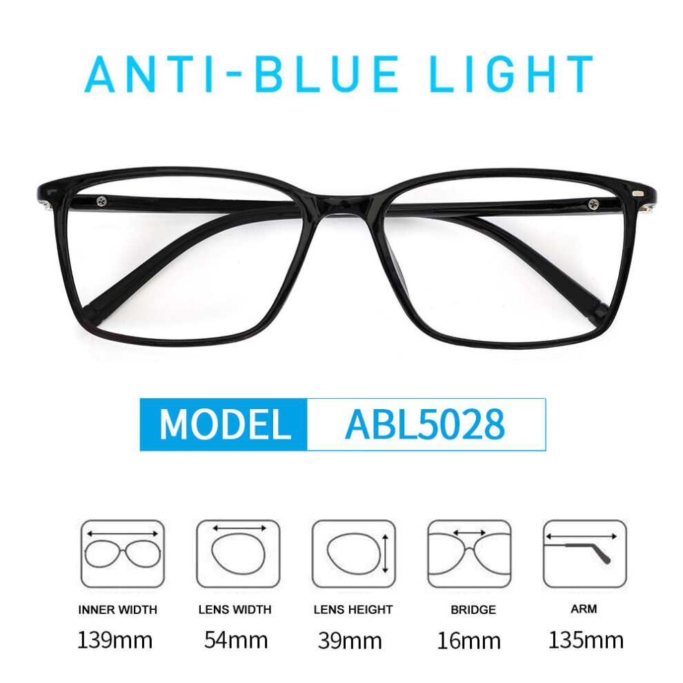 Light Blocking Reading Glasses Men Transparent Computer Eyeglasses Reading Magnifying Eyewear Presbyopic Diopters +1.0 +2.5