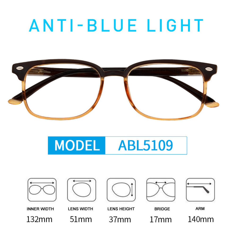 Multicoloured Light Blocking Reading Glasses Men Transparent Computer Eyeglasses Reading Magnifying Eyewear Presbyopic Diopters +1.0 +2.5