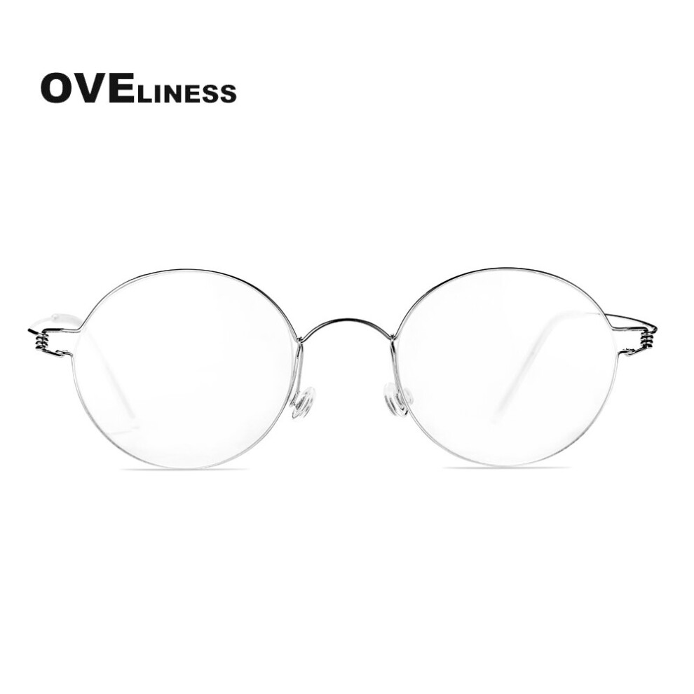 Multicoloured Titanium Screwless Eyewear Prescription Retro Eyeglasses Frame Women Round Myopia Optical Spectacles Glasses Frame Men