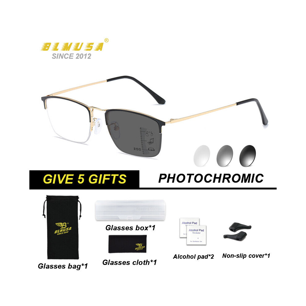 Titanium Photochromic Reading Glasses Men Progressive Multifocal Eyeglasses for Men Anti Light Reading Glasses UV400-image-OPC-PBR8WPN-NEW