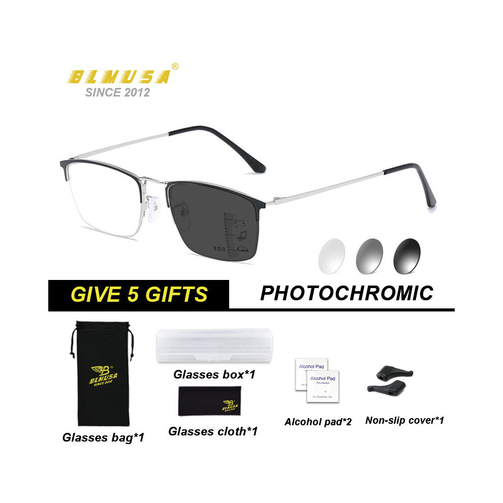 Multicoloured Titanium Photochromic Reading Glasses Men Progressive Multifocal Eyeglasses For Men Anti Light Reading Glasses Uv400