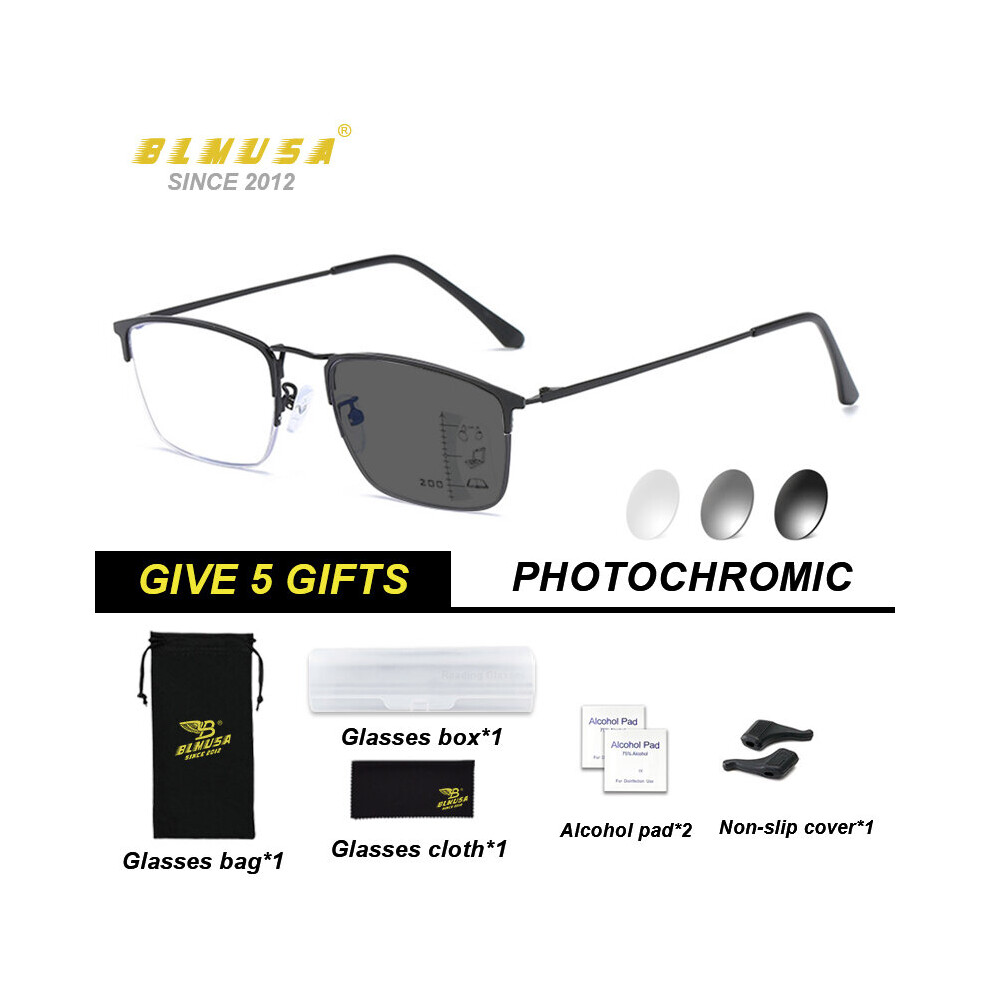 Multicoloured Titanium Photochromic Reading Glasses Men Progressive Multifocal Eyeglasses For Men Anti Light Reading Glasses Uv400