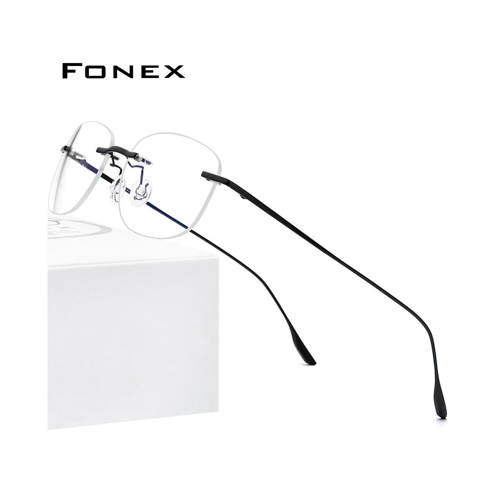 Titanium Alloy Glasses Frame Men Women Rimless Prescription Square Eyeglasses Myopia Optical Eyewear 8107