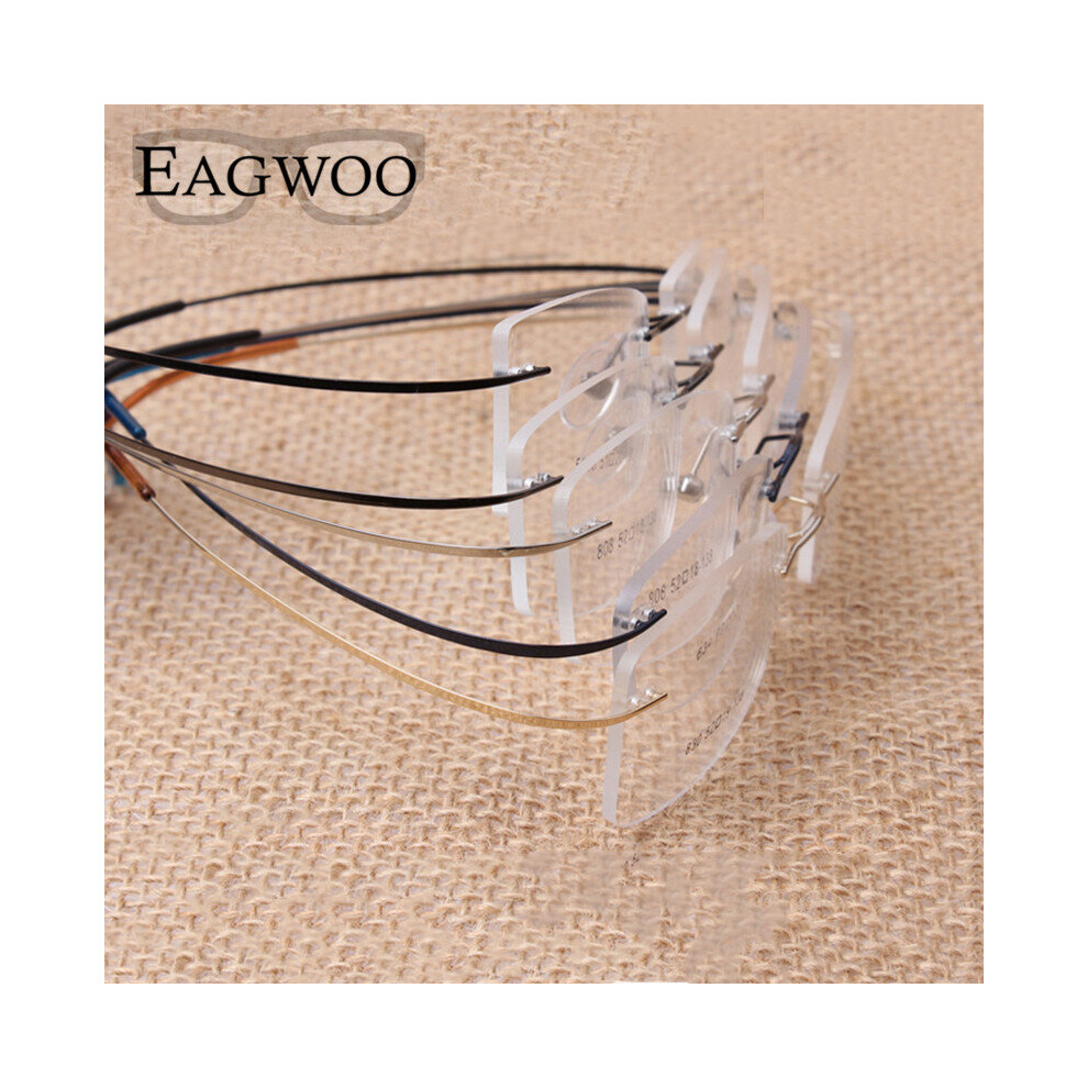 Multicoloured Pure Titanium Eyeglasses Rimless Flexible Optical Frame Prescription Spectacle Frameless Glasses Eye Glasses 010 Line Temple