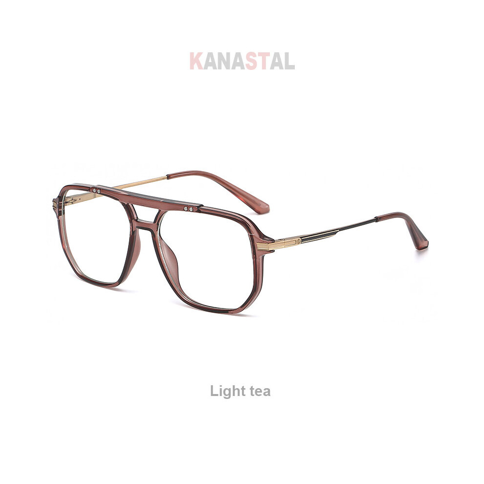 Orange (, Orange) Women's Light Blocking Glasses Tr90 Myopia Eyeglasses Frame Men Reading Glasses Metal Leg Prescription Computer Eyewear